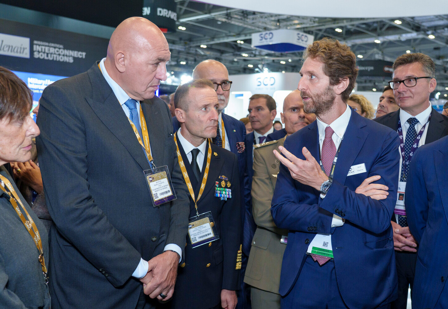 The Rt. Hon. Guido Crosetto, Italian Minister of Defence, visits the GCAP-Edgewing stand at DSEI UK